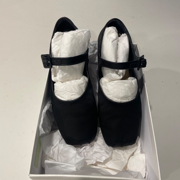 Sandy liang mary jane pointe shoe in black satin - Picture 2 of 3